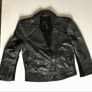 BCBGMaxAzria cropped leather jacket